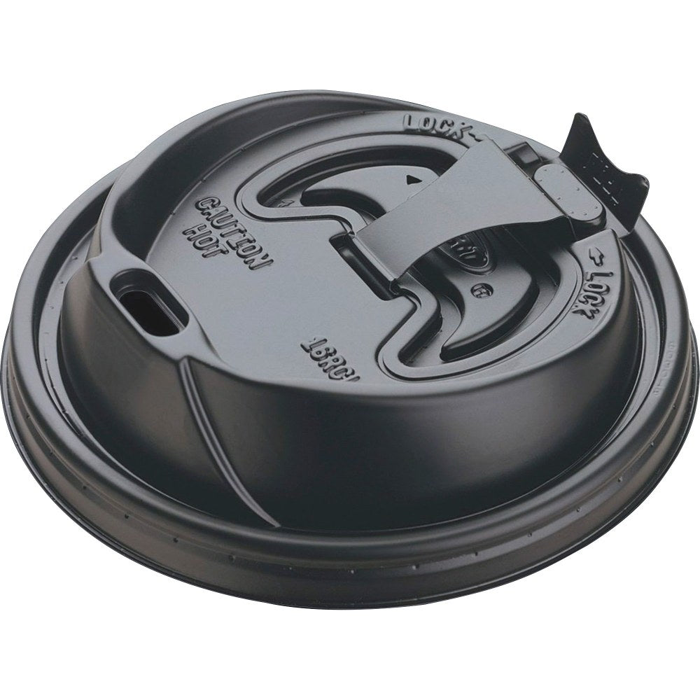 Dart Black Plastic Reclosable Lids, For 12-16 Oz. Cups, Black, Box Of 1,000