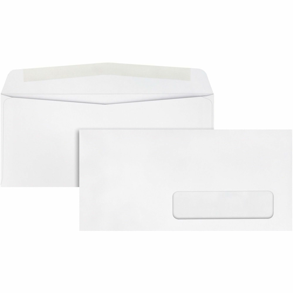 Quality Park #10 Right Window Envelopes, Bottom Left, Gummed Seal, White, Box Of 500