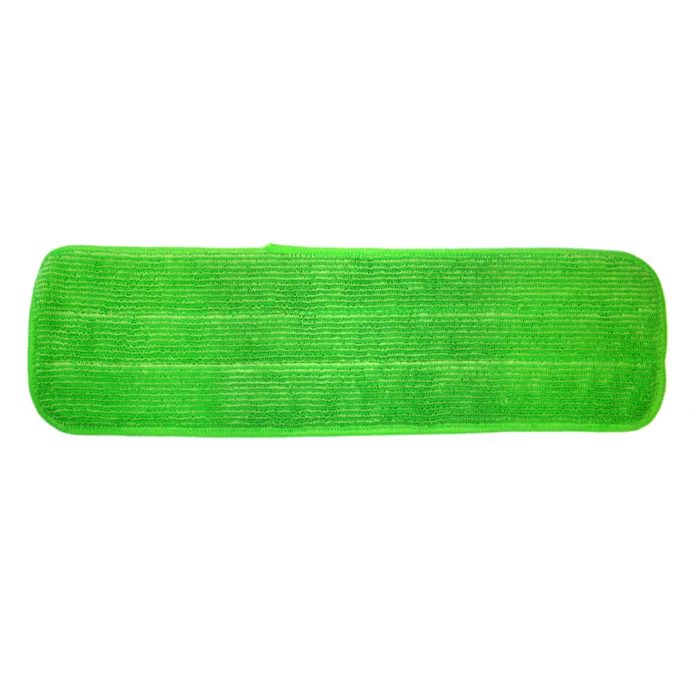 Hospeco MicroWorks Wet Flat Microfiber Mops, Green, Pack Of 12 Mops