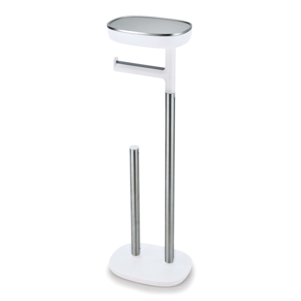 Joseph Joseph Stainless Steel Toilet Paper Holder With Shelf, Silver