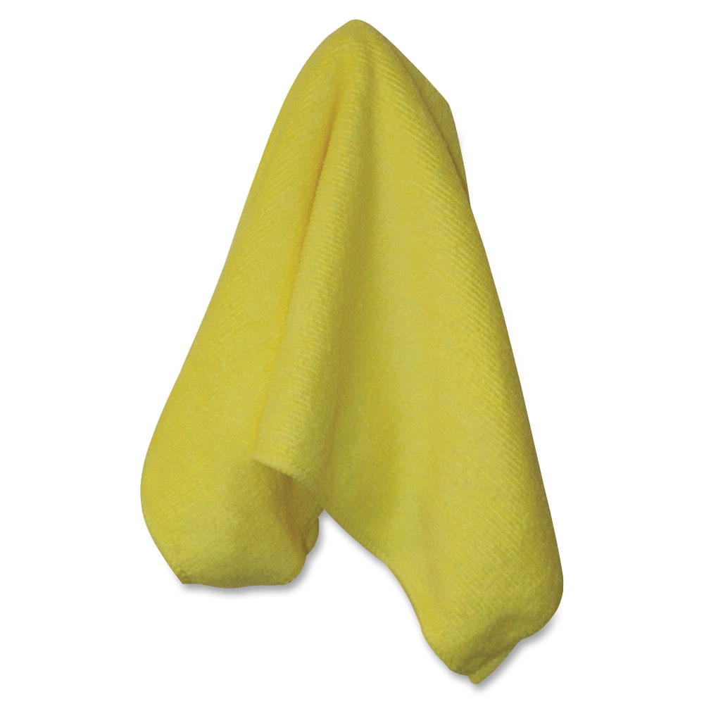 Genuine Joe General-purpose Microfiber Cloth - For General Purpose - 16in Lx16in W - Durable - Yellow - 12/Bag - 15/Carton - 85106CT