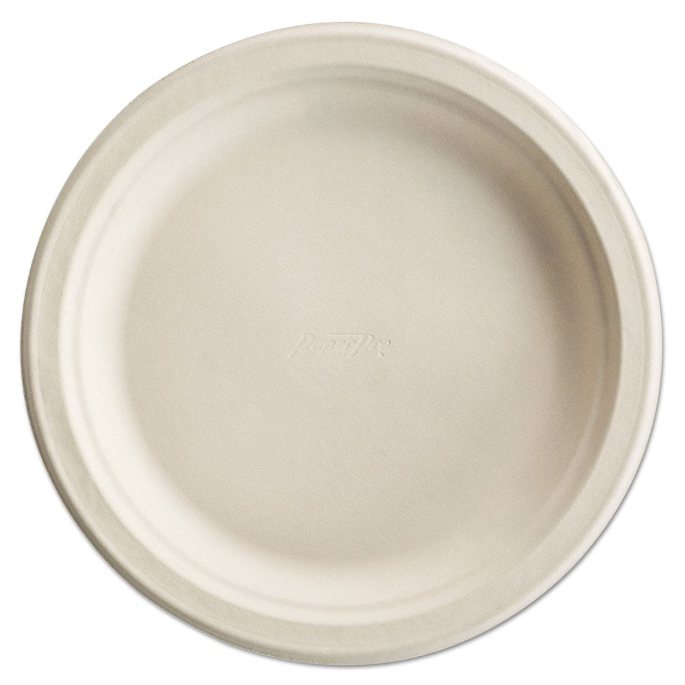 Chinet PaperPro Naturals Molded Fiber Dinnerware Round Plates, 6in, White, 125 Plates Per Pack, Carton Of 8 Packs