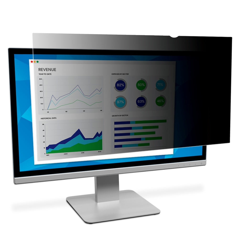 3M Privacy Filter Screen for 22in Widescreen Monitors, 16:10 Aspect Ratio, Reduces Blue Light, Anti-Glare