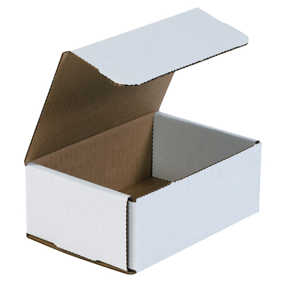 Partners Brand White Corrugated Mailers, 6 1/2in x 4 1/2in x 2 1/2in,, Pack Of 50