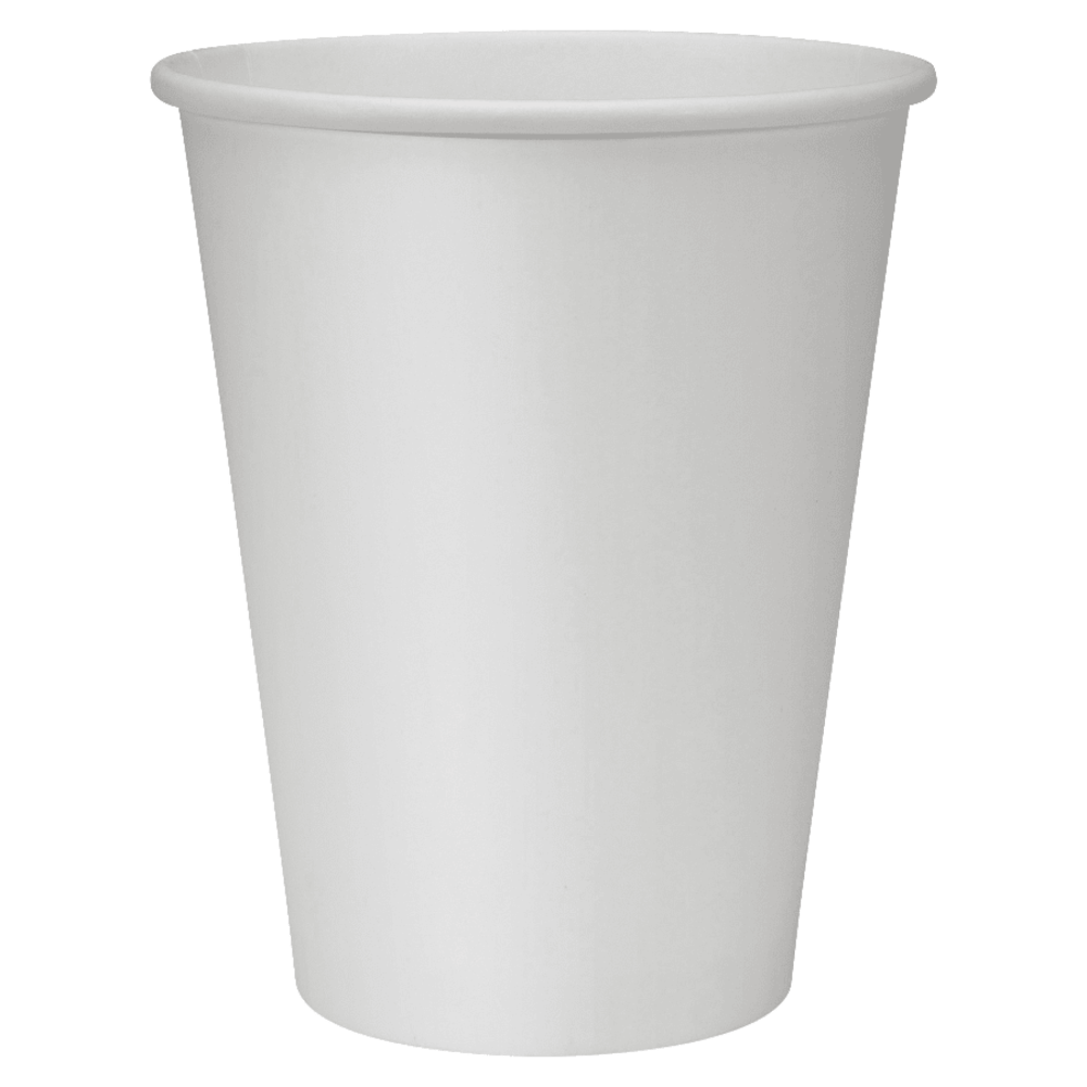 Genuine Joe Polyurethane-Lined Disposable Hot Cups, Single, 12 Oz, White, Pack Of 1000