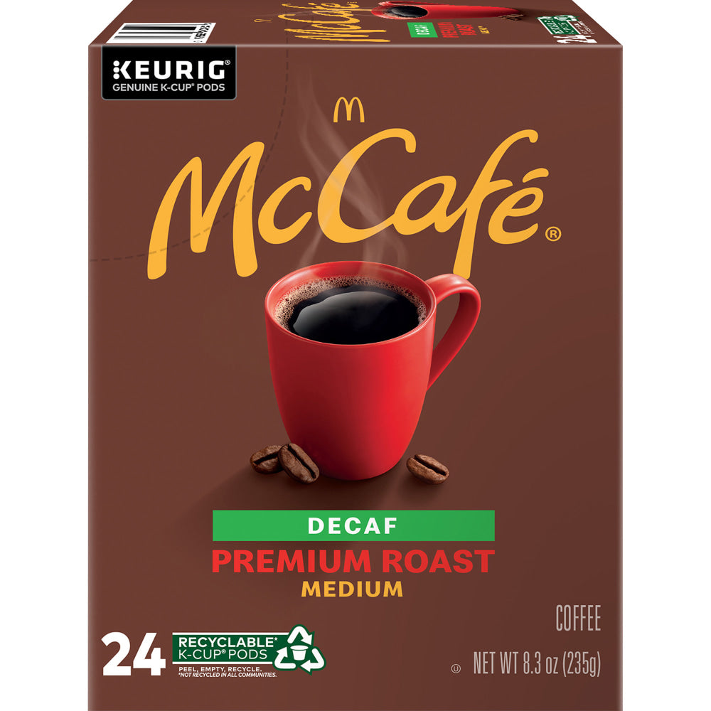 McCafe McCaf Decaf Medium Premium Roast Coffee K Cup Pods, 8.3 Oz, Pack Of 24 K Cup Pods