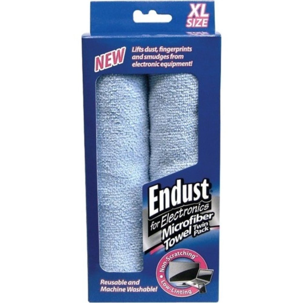 Endust 11421xL MicroFiber Towels Twin Pack - For Display Screen, PDA, Digital Camera, Desktop Computer, Gaming Console, Electronic Equipment