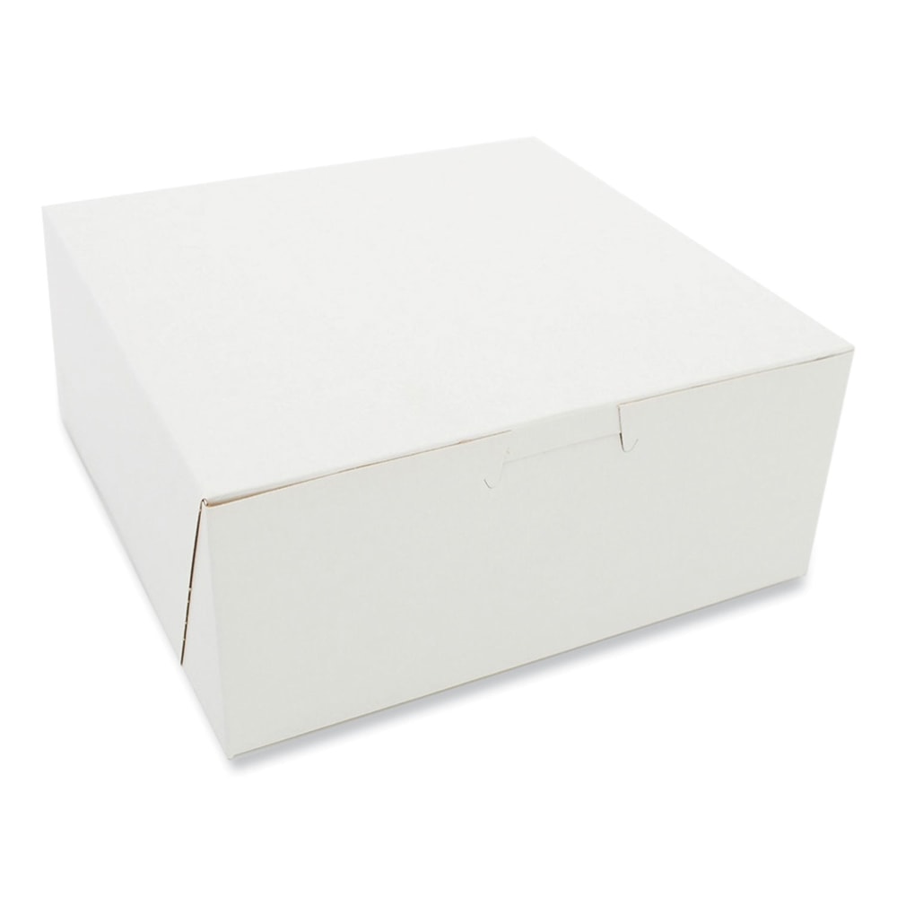 SCT Paper Bakery Boxes, 3inH x 7inW x 7inD, White, Carton Of 250 Boxes