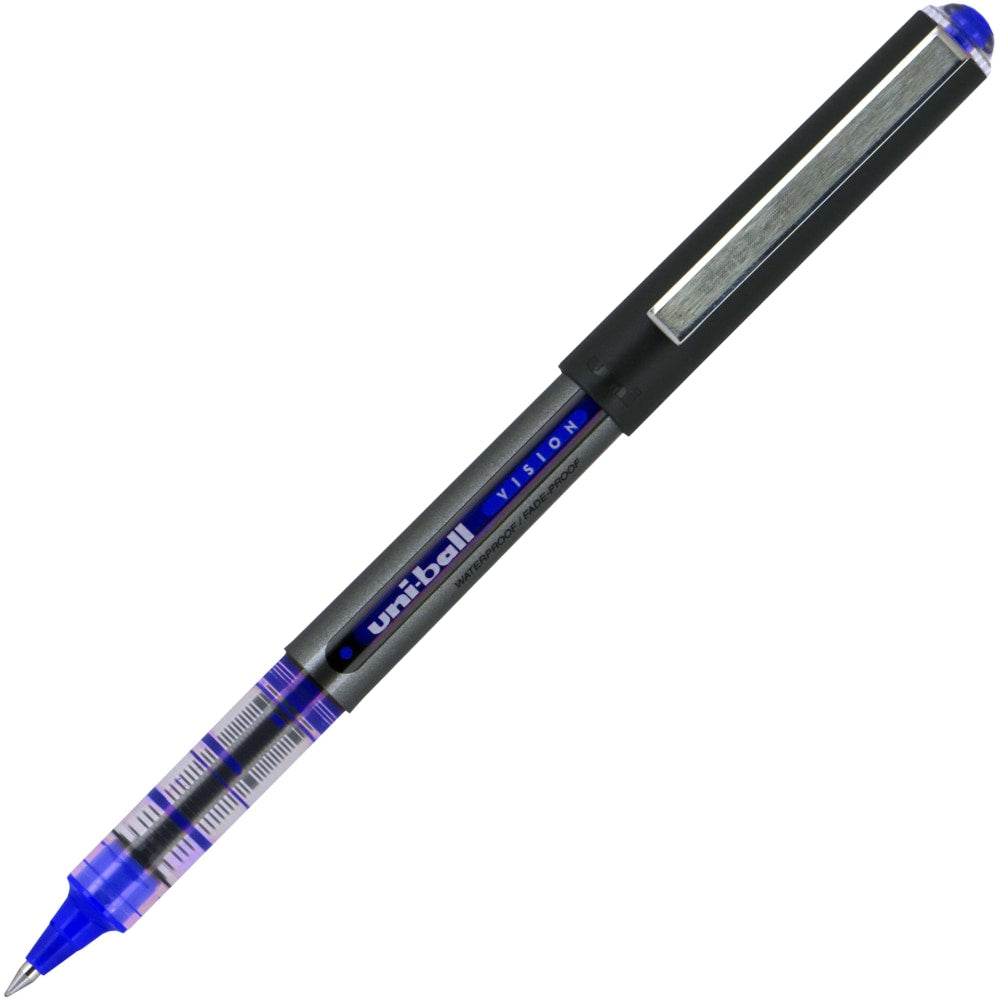 uni-ball Vision Liquid Ink Rollerball Pen, Extra-Fine Point, 0.5 mm, Blue Barrel, Blue Ink