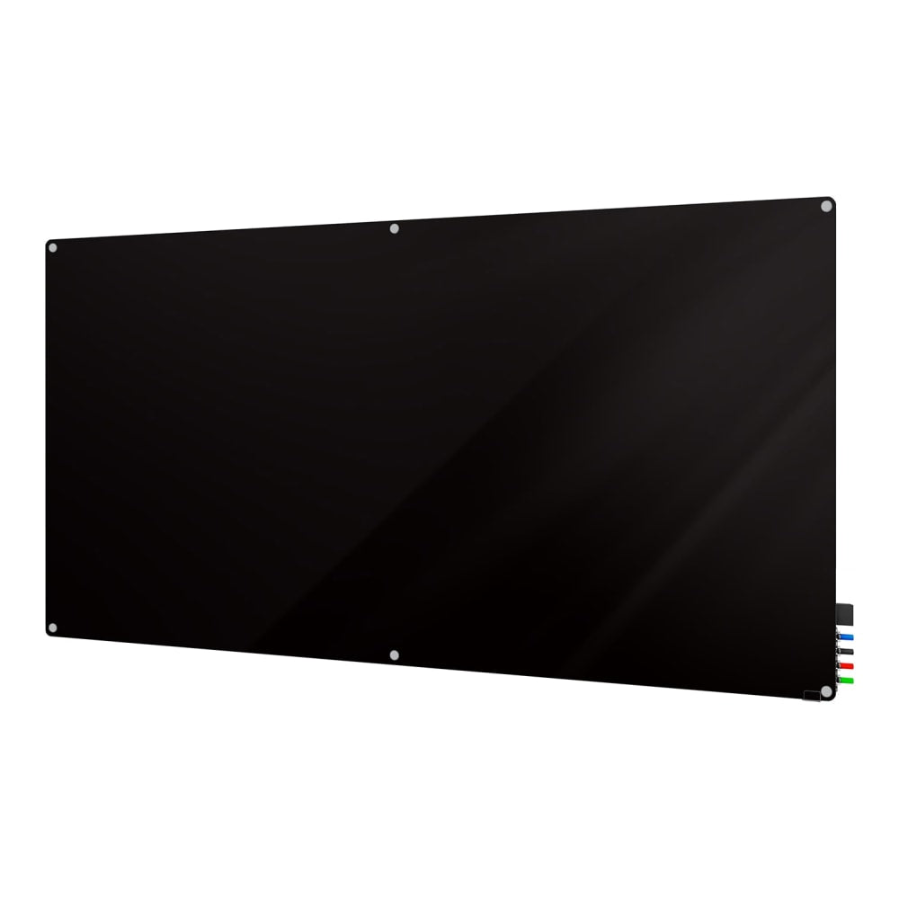 Ghent Harmony Magnetic Glass Unframed Dry-Erase Whiteboard, 48in x 72in, Black