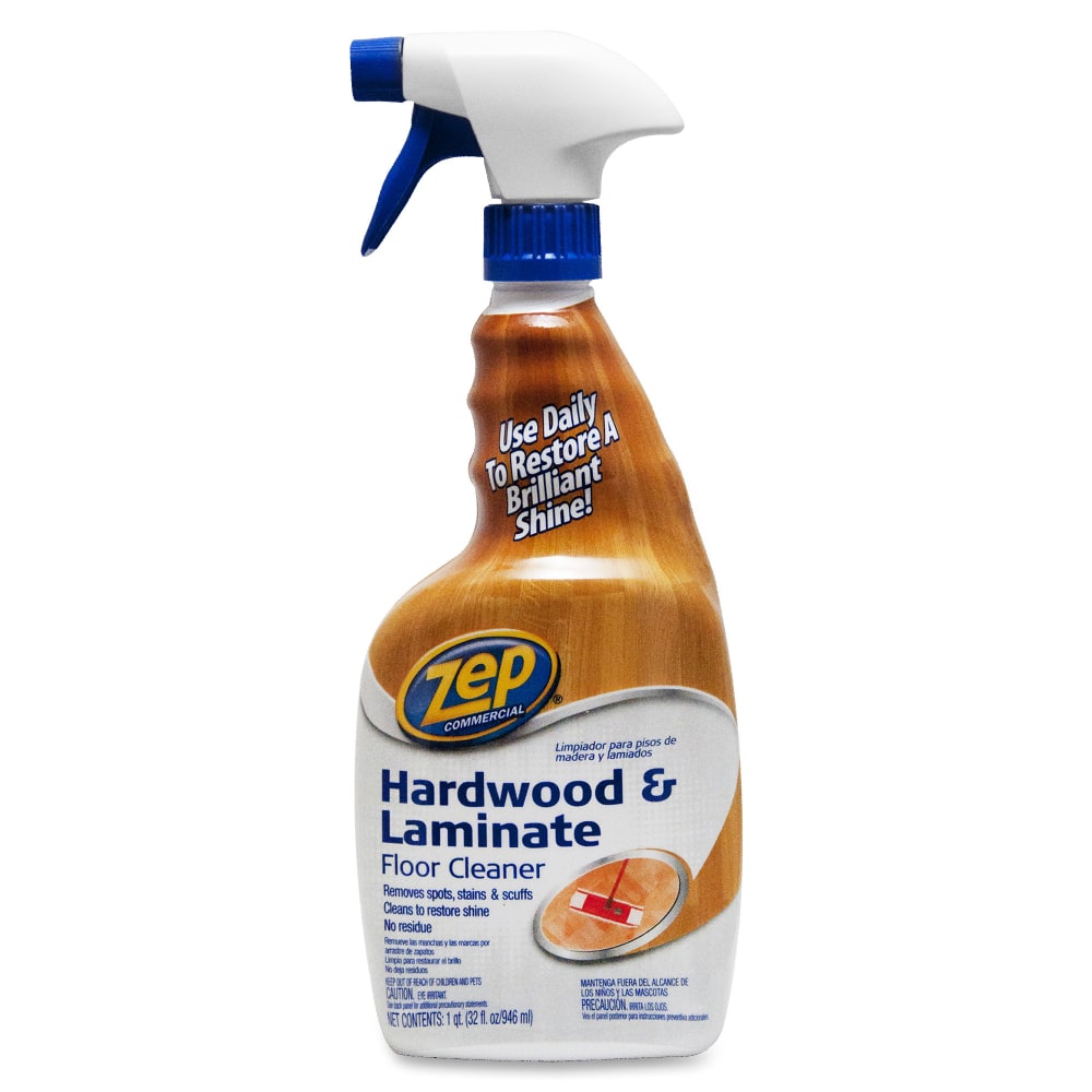 Zep Hardwood & Laminate Floor Cleaner - 32 fl oz (1 quart) - Fresh Scent - Non-sticky - Brown - 12 / Carton