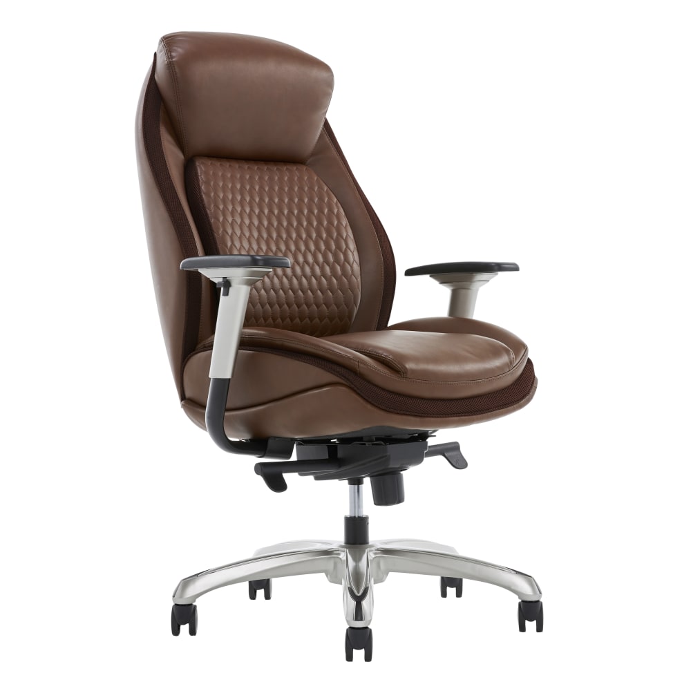 Shaquille O-Neal Zethus Ergonomic Bonded Leather High-Back Executive Office Chair, Brown