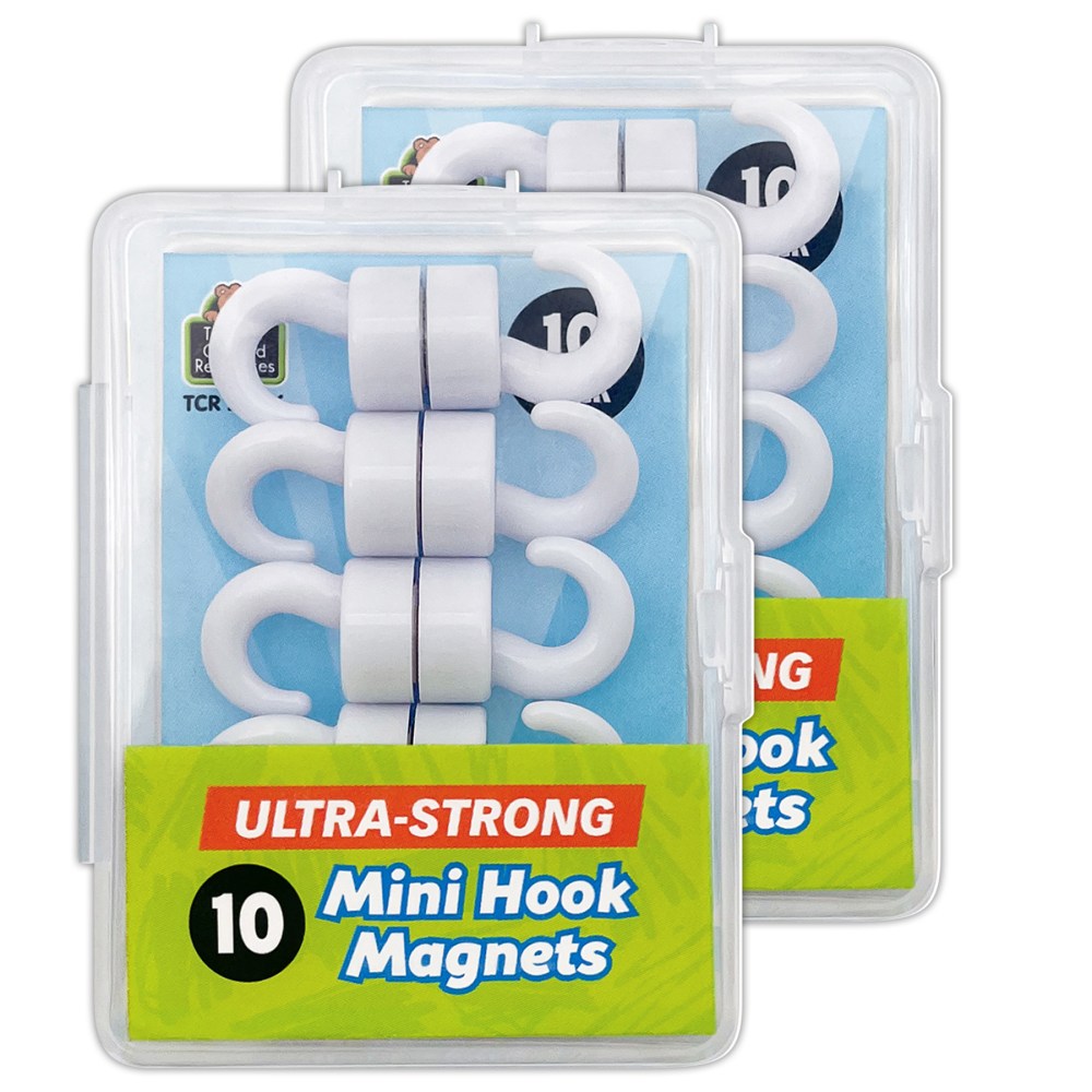 Teacher Created Resources Mini Hook Magnets, 10 Magnets Per Pack, Set Of 2 Packs