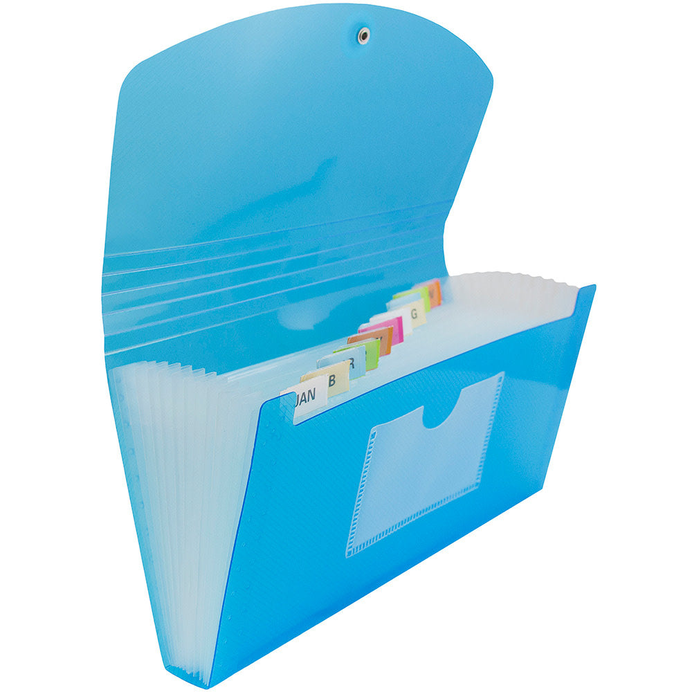 JAM Paper Expanding File, 6in Expansion, 4-1/2in x 7in, Blue