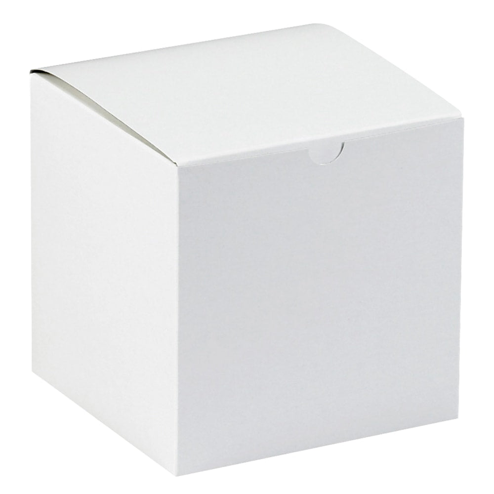 Office Depot Brand Gift Boxes, 7inL x 7inW x 7inH, 100% Recycled, White, Case Of 100