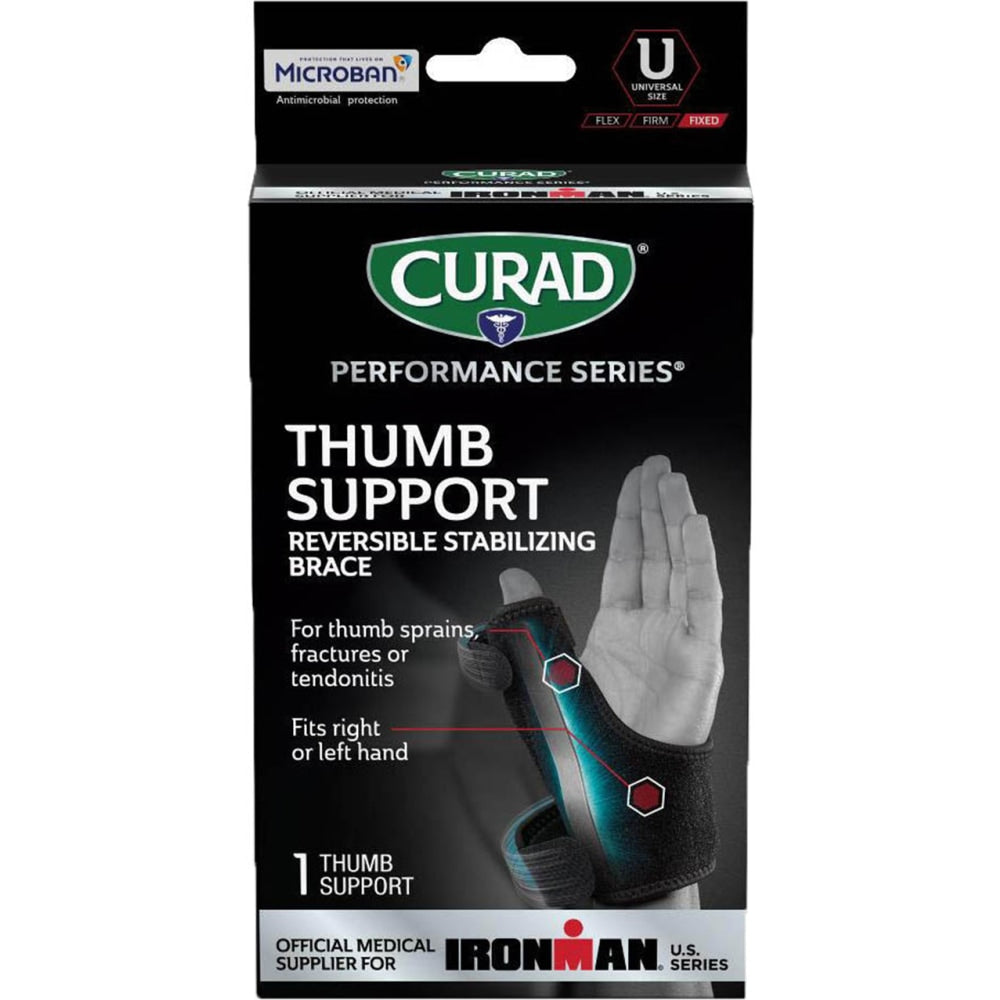 CURAD Performance Series Reversible Thumb Support, Universal, Black
