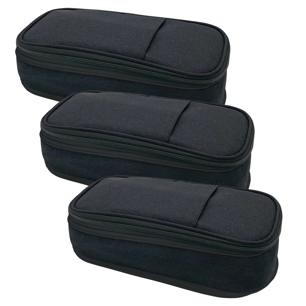 Teacher Created Resources Pencil Cases, 2-1/2inH x 4-1/4inW x 9inD, Black, Pack Of 3 Cases