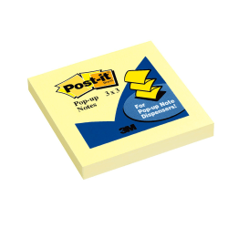 Post-it Pop Up Notes, 3 x 3 in, 1 Sticky Note Pad, 100 Sheets/Pad, School Supplies and Office Products, Accordion Sticky Notes, Canary Yellow
