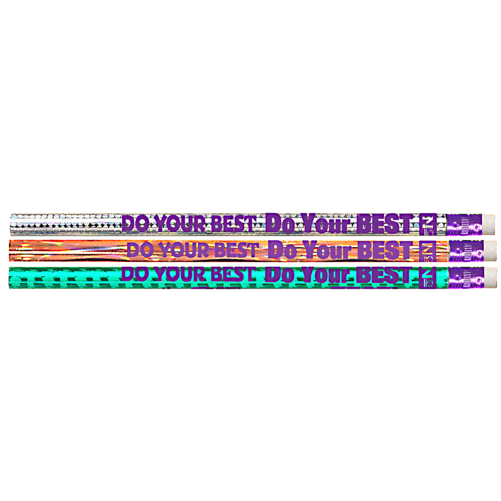 Musgrave Pencil Co. Inc. Motivational Pencils, Do Your Best On The Test, 12 Pencils Per Pack, Set Of 12 Packs, MUS1536G