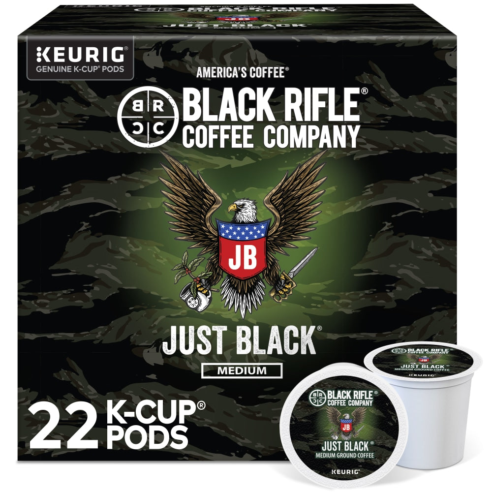 Keurig Black Rifle Coffee Company K-Cup Pods, Just Black, Medium Roast, Pack Of 22 Pods