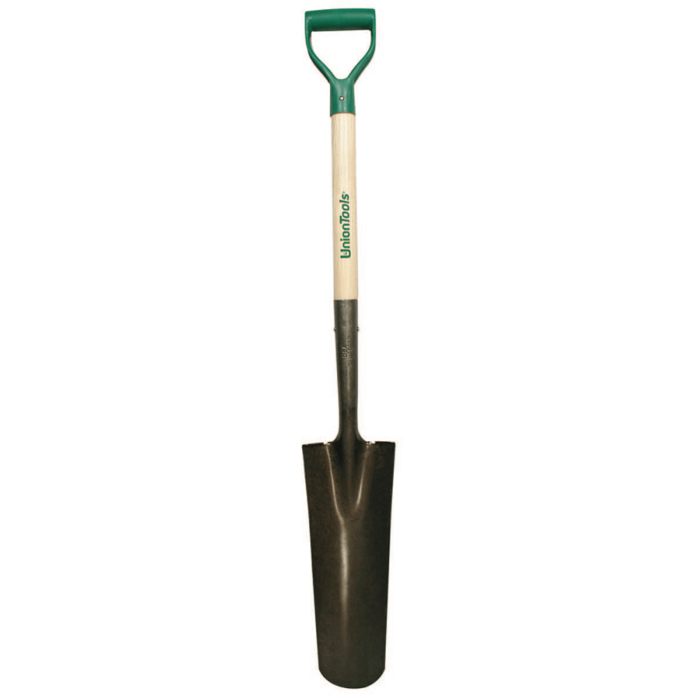Union Tools Drain & Post Spades, 16 X 4.75 Round Blade, 27 in White Ash Poly Big Grip D-Grip
