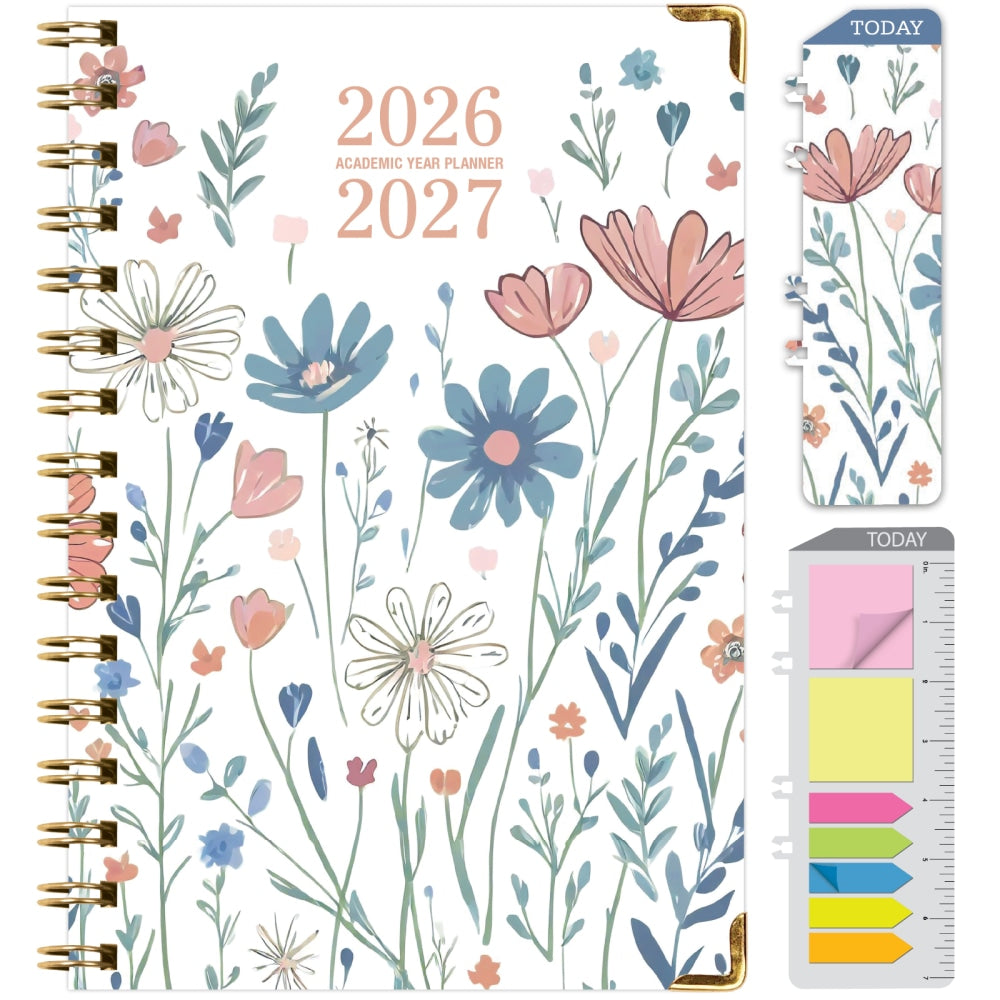 2026-2027 Excello Brands 14-Month Academic Year Hardcover Weekly/Monthly Fashion Planner, 5-1/2in x 8in, Colorful Botanicals, May To June, Total Qty 1