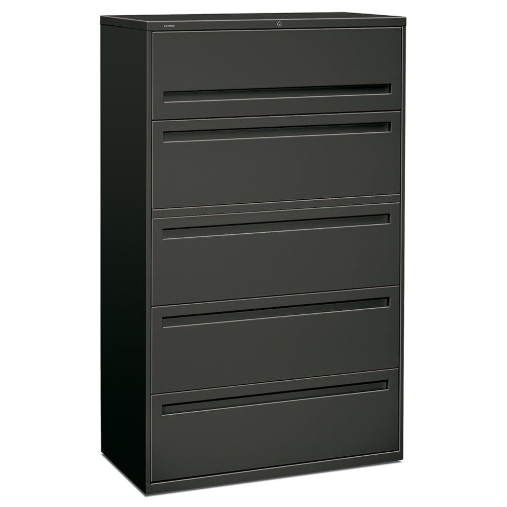HON Brigade 700 42inW x 18inD Lateral 5-Drawer File Cabinet, Charcoal