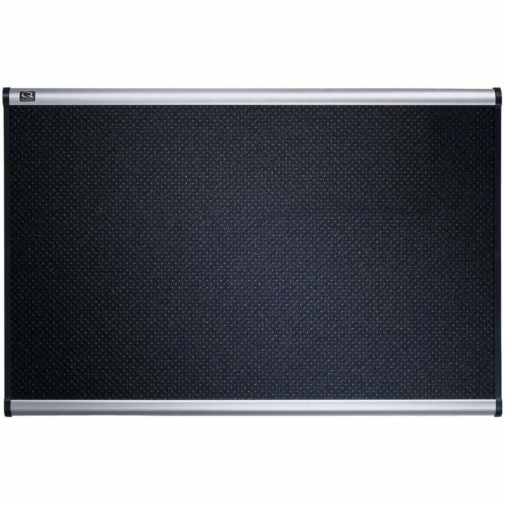 Quartet Prestige Select Black Embossed Foam Bulletin Board, 36in x 48in, Aluminum Frame With Silver Finish