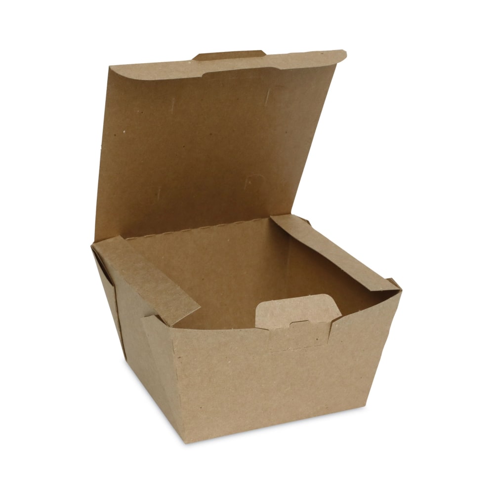 Pactiv Evergreen EarthChoice Tamper Evident OneBox Paper Boxes, 3-1/4inH x 4-1/2inW x 4-1/2inD, Case Of 200 Boxes