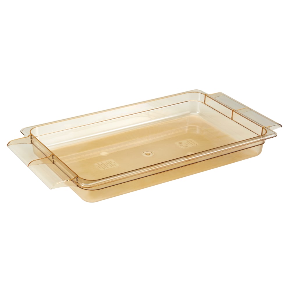 Cambro 1/1 x 2in H-Pans With Handles, Amber, Set Of 6 Pans
