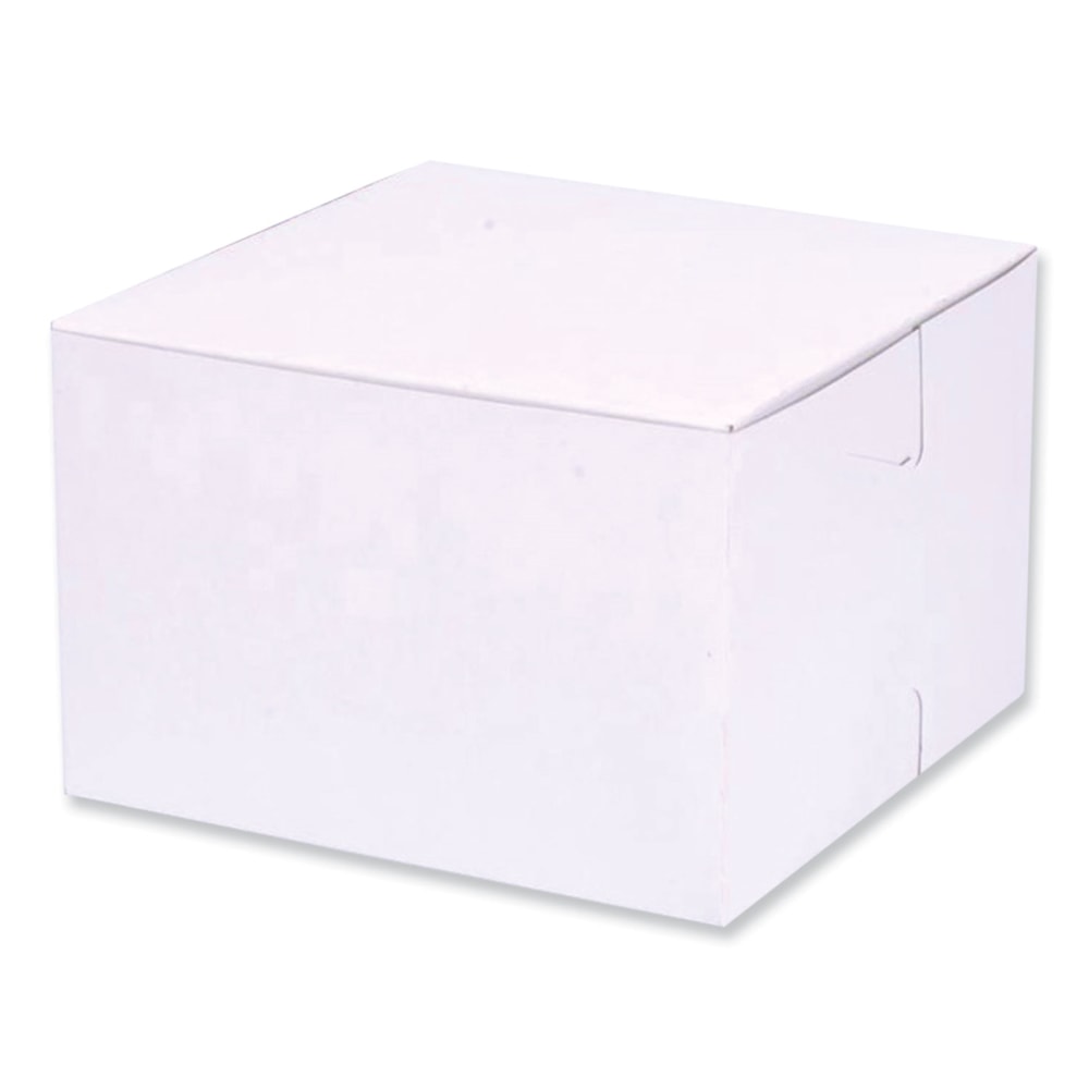 SCT Paper Bakery Boxes, 4inH x 6inW x 6inD, White, Carton Of 250 Boxes