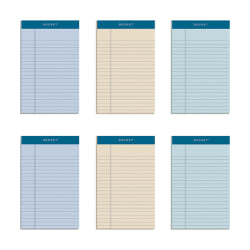 TOPS Prism+ Color Writing Pads, 5in x 8in, 100% Recycled, Legal Ruled, 50 Sheets Per Pad, Assorted Colors, Pack Of 6 Pads