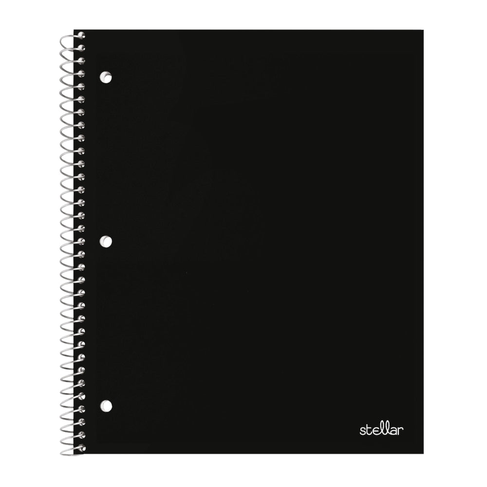 Office Depot Brand Stellar Poly Notebook, 8-1/2in x 11in, 1 Subject, College Ruled, 100 Sheets, Black