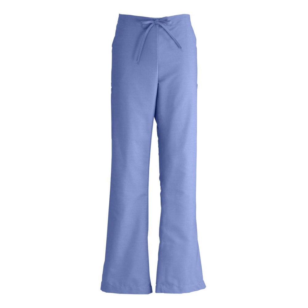 Medline ComfortEase Polyester/Cotton Modern Fit Ladies Tall Cargo Scrub Pants, Large, Ceil Blue
