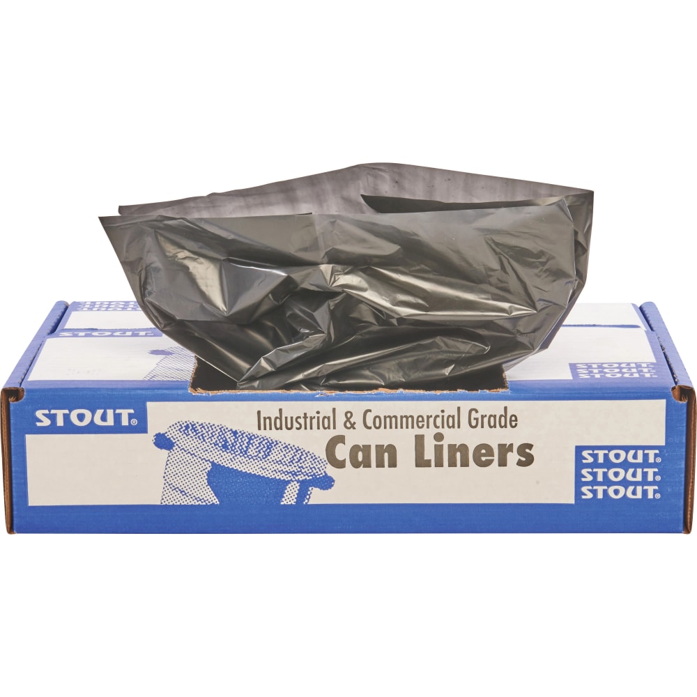 Stout Trash Bags, 1.3-mil, 33 Gallons, 33in x 40in, Brown, Carton Of 100