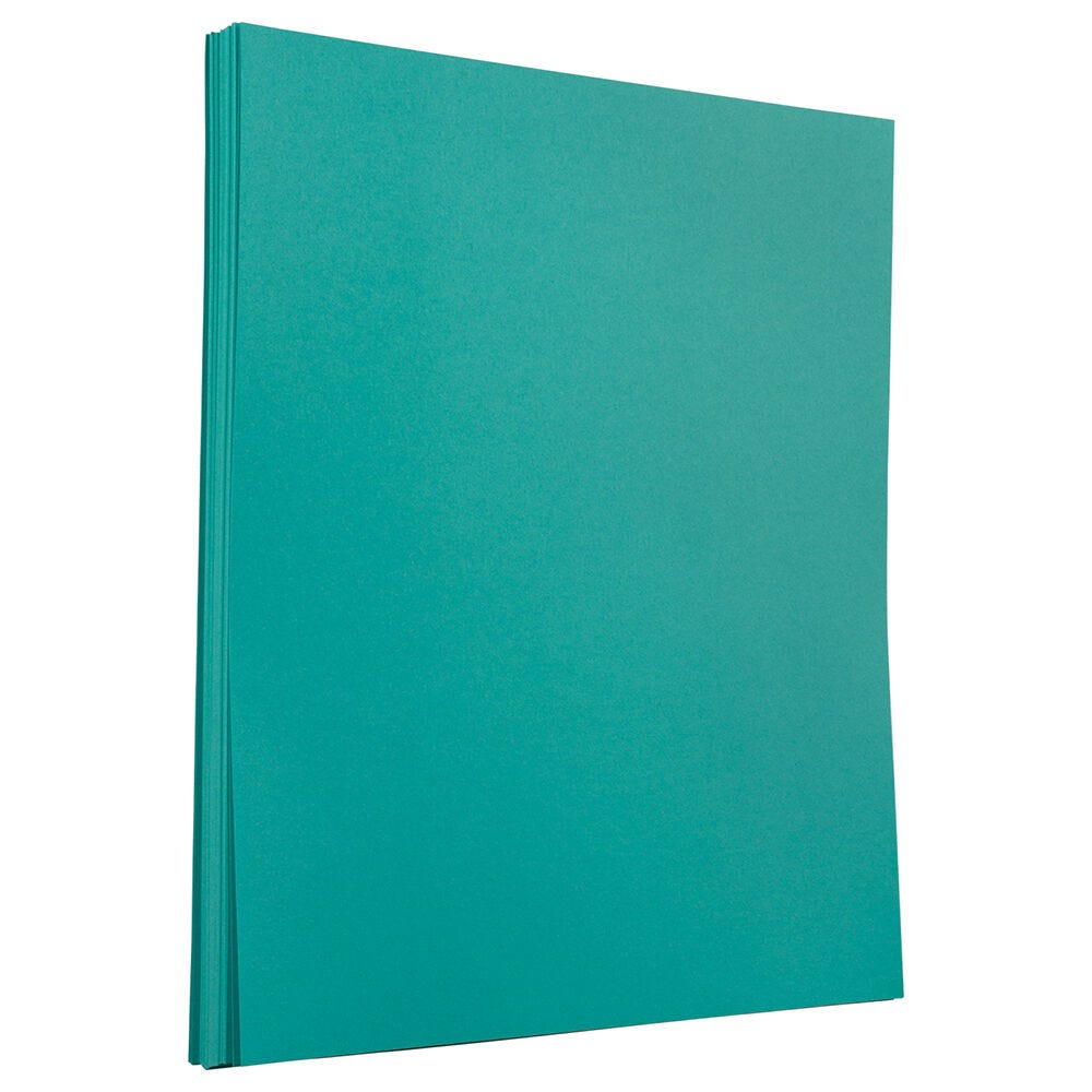 JAM Paper Color Paper, Sea Blue, Letter (8.5in x 11in), 100 Sheets Per Pack, 24 Lb, 30% Recycled