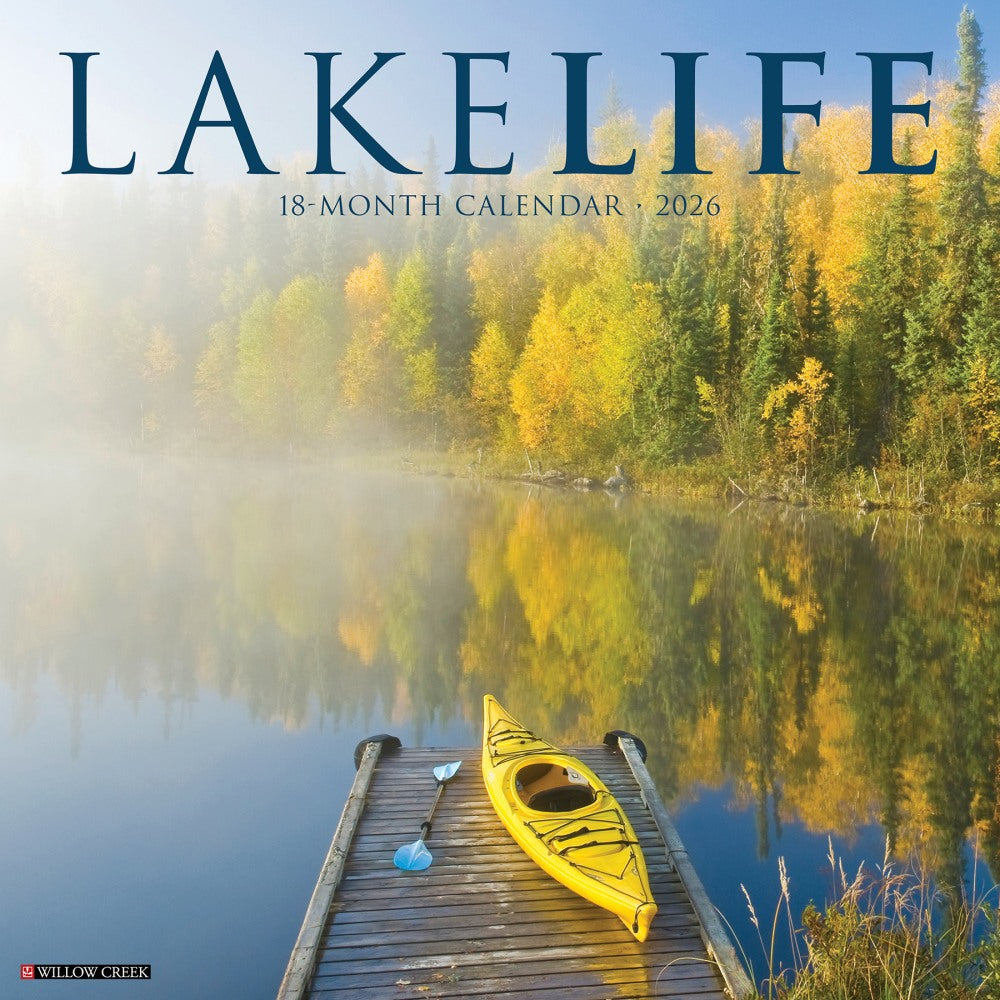 2026 Willow Creek Press Scenic Monthly Wall Calendar, 12in x 12in, LakeLife, January To December, 51757