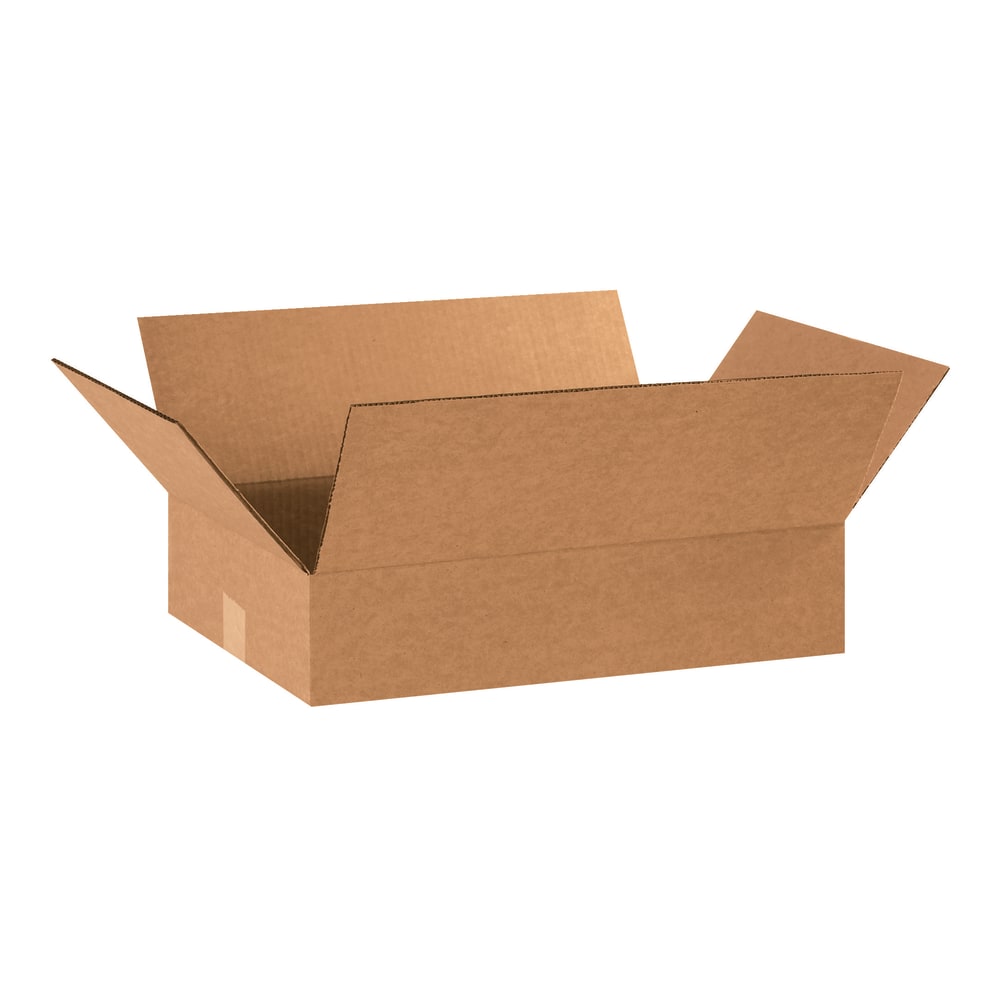 Partners Brand Flat Corrugated Boxes, 18in x 12in x 4in, Kraft, Pack Of 25