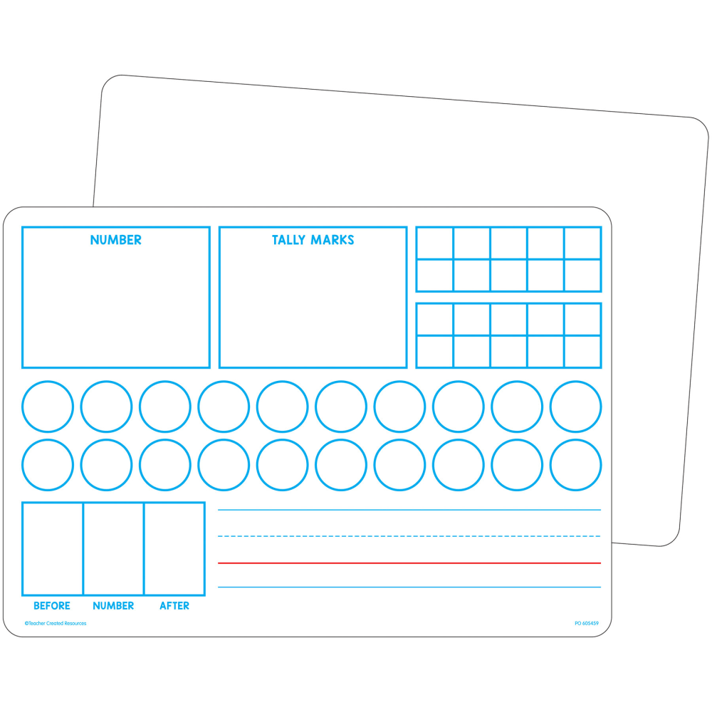 Teacher Created Resources Double-Sided Learning Numbers 1-20 Dry Erase Boards, Pack Of 10