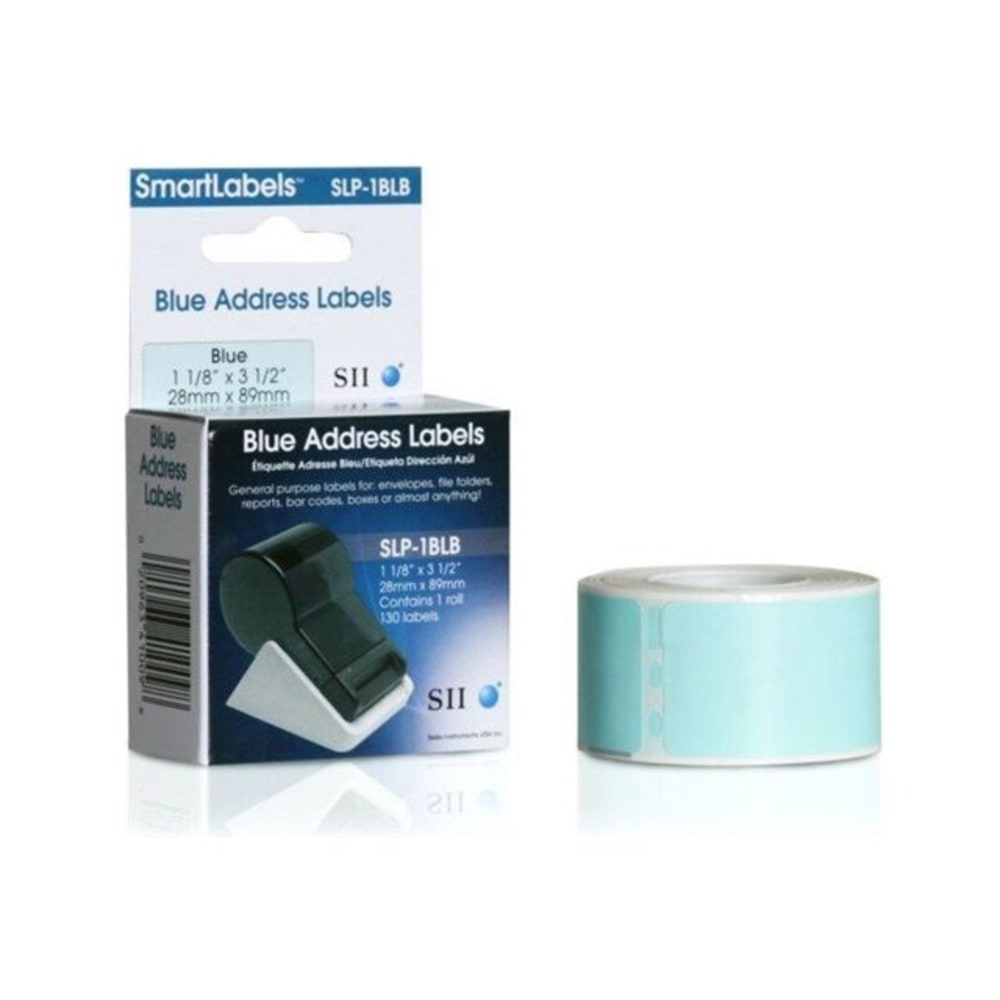 Seiko Instruments - Blue - 1.1 in x 3.5 in 130 pcs. (1 roll(s) x 130) address labels - - SLP1BLB
