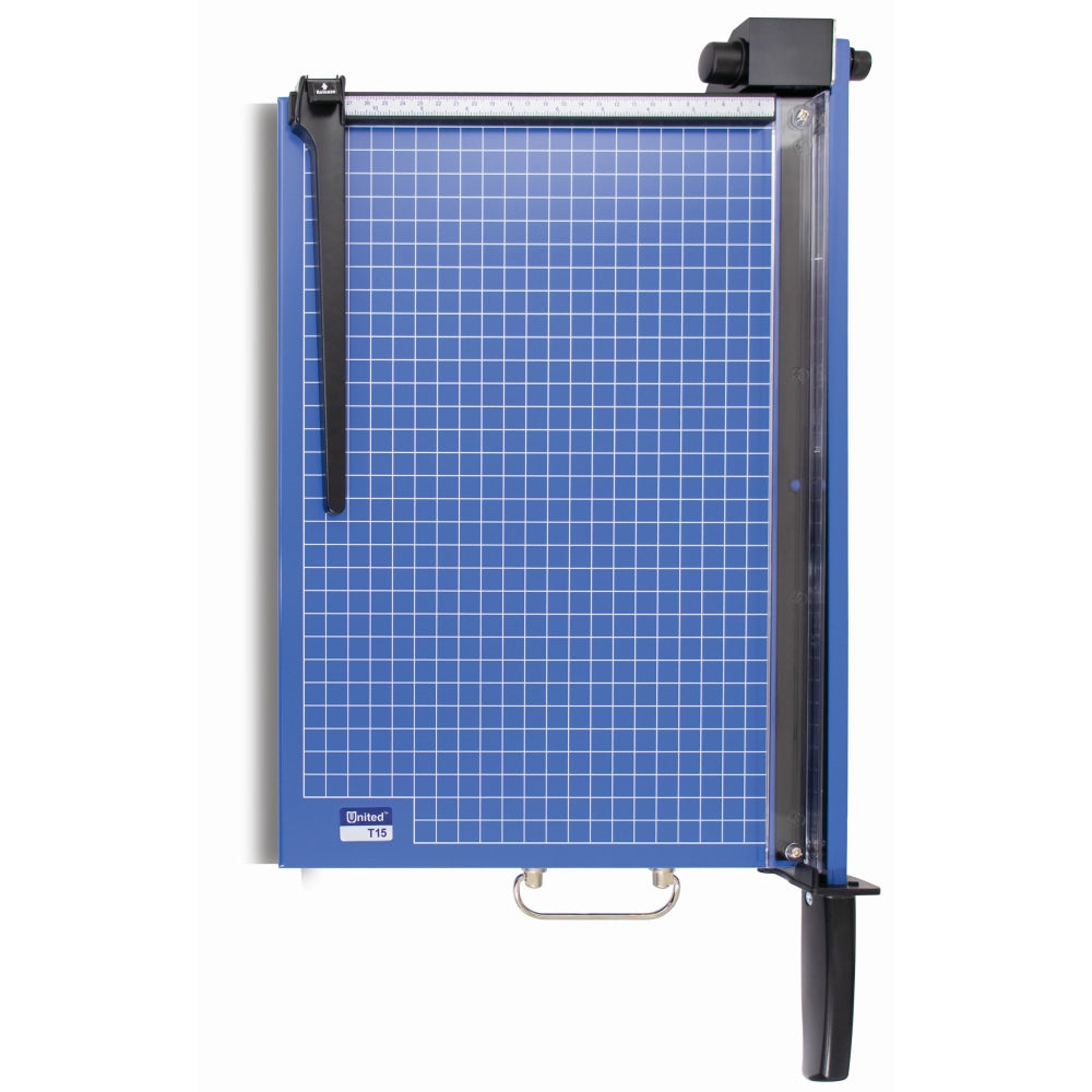 United Commercial Guillotine Paper Trimmer, 15in, Blue