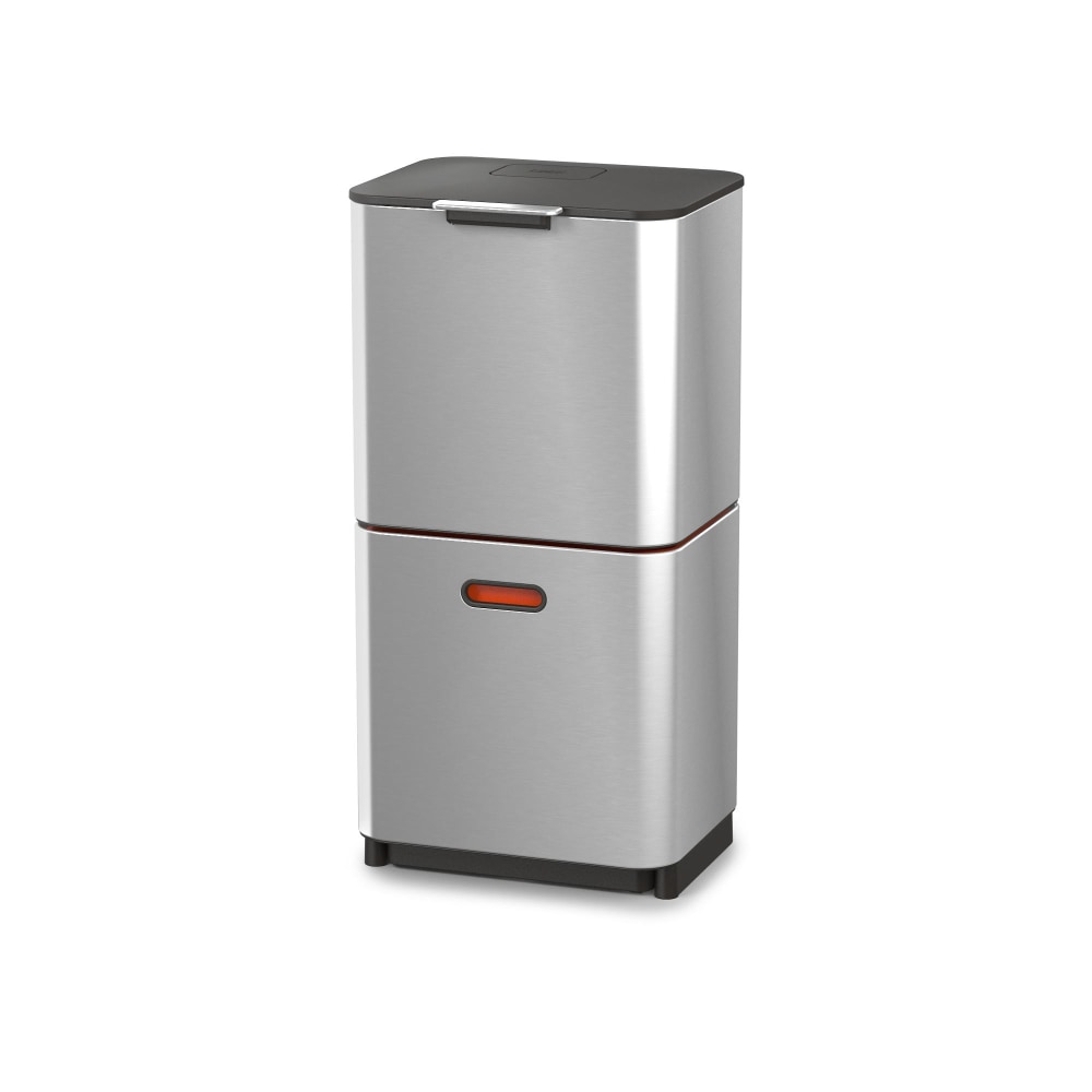 Joseph Joseph Totem 60-Liter Dual Recycling And Waste Bin, Silver