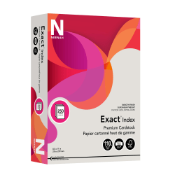 NeenahExact Index Card Stock, 110 Lb., 8 1/2in x 11in, Gray, Pack Of 250 Sheets