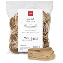 Office Depot Brand Rubber Bands, #64, 3-1/2in x 1/4in, Crepe, 1/4 Lb. Bag, Approx 106 Per Bag
