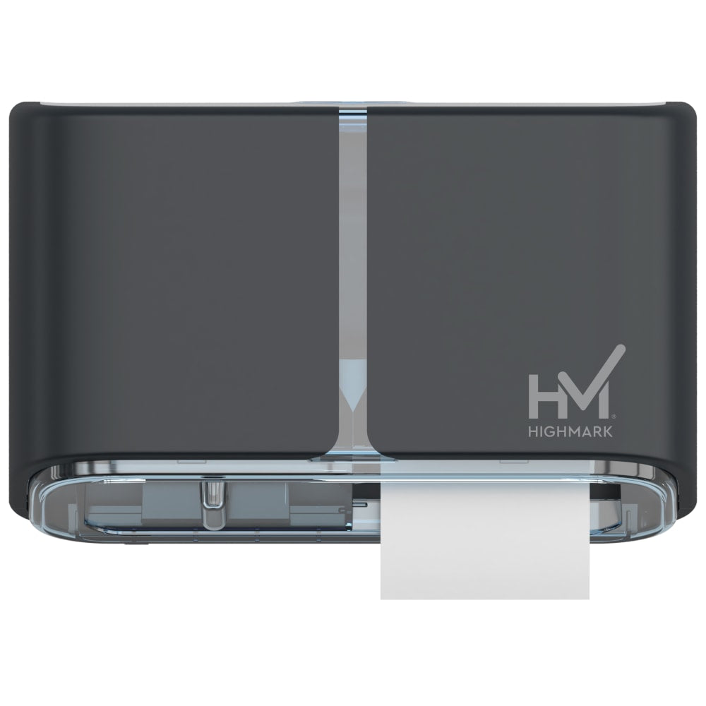 Highmark High-Capacity Bathroom Tissue Dispenser, 2 Rolls, 7-1/4inH x 12-1/2inW x 6-5/8inD, Dark Gray