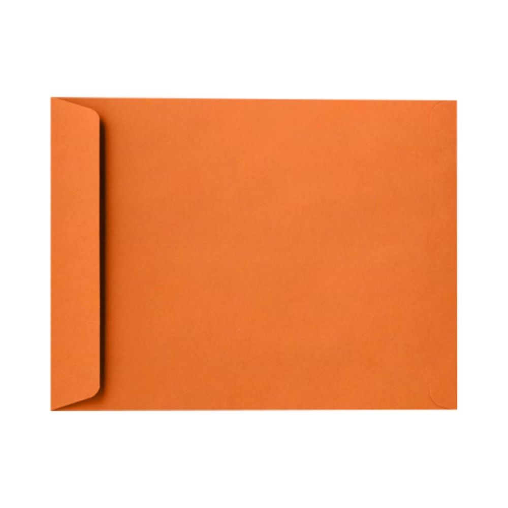 LUX Open-End 10in x 13in Envelopes, Peel & Press Closure, Mandarin Orange, Pack Of 50