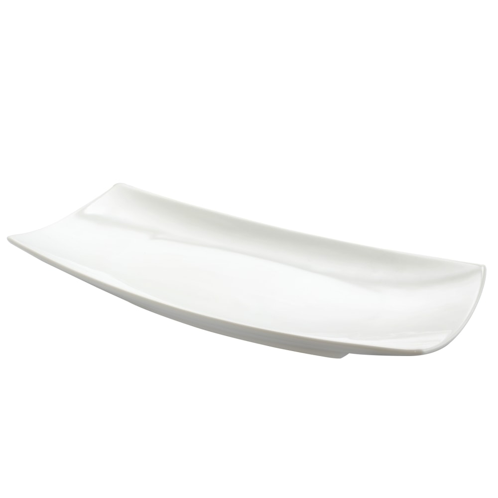 Gibson Elite Gracious Dining Ceramic Sushi Plate, 1-7/16inH x 13-1/4inW x 6-1/4inD, White