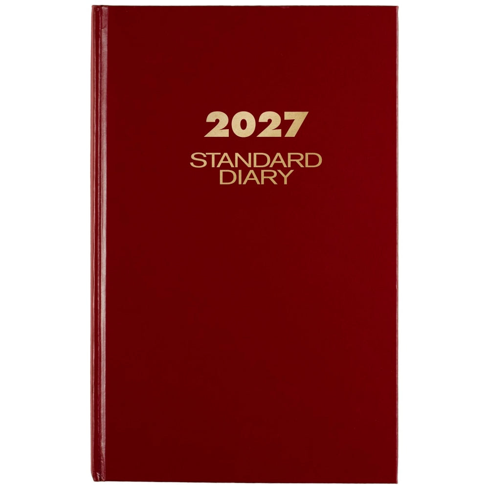 AT-A-GLANCE Standard Diary 2027 Daily Diary, Red, Large, 7 3/4in x 12in