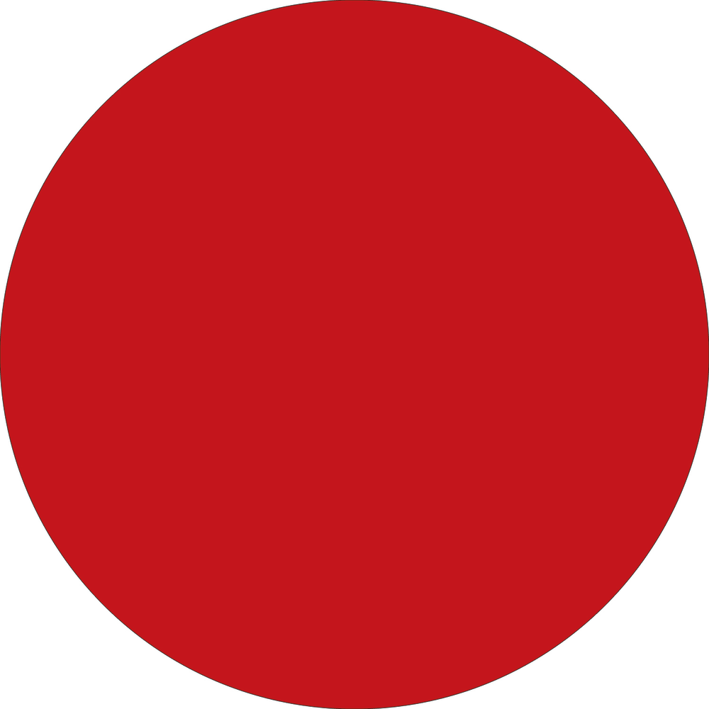 Tape Logic Removable Round Color Inventory Labels, DL614A, 3in Diameter, Red, Pack Of 500