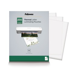 Fellowes Laminating Pouches, Letter, 5 mil, 11 1/2in x 9in, Clear, Pack Of 200